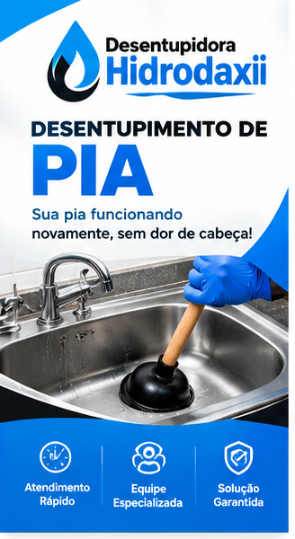 Desentupimento de pia em Uberlândia MG